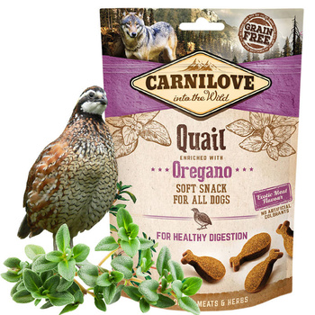 Carnilove Soft Snack Bezzbożowa Przekąska Dla Psów Quail With Oregano 200g