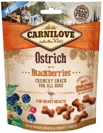 Carnilove Crunchy Snack Bezzbożowa Przekąska Dla Psów Ostrich With Blackberries 200g
