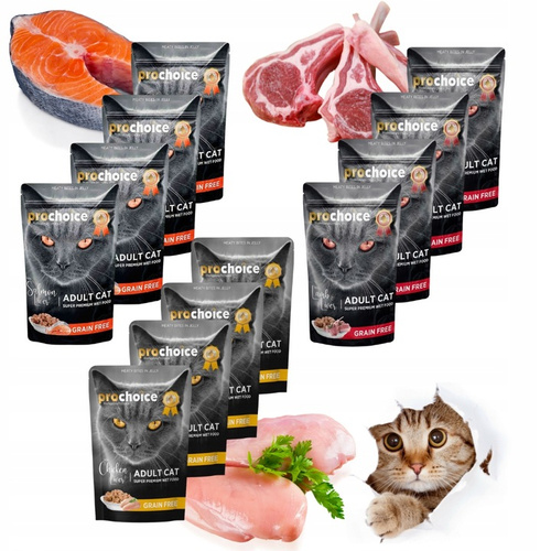 PROCHOICE Mokra Karma dla Kota Mix w Galaretce Saszetka 12x85g