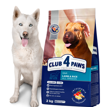 CLUB 4 PAWS Premium Sucha Karma 2kg dla Psów Jagnięcina i ryż