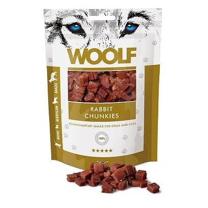 Woolf Rabbit Chunkies Przysmak dla Psa i Kota 100g