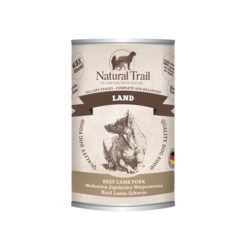 Natural Trail Mokra Karma Multi Proteinowa dla Psa Wołowina z Jagnięciną i Wieprzowiną 400g