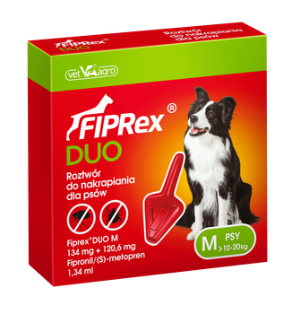 Fiprex Duo M Roztwór Na Pchły I Kleszcze Dla Średnich Psów 134 mg + 120,6 mg