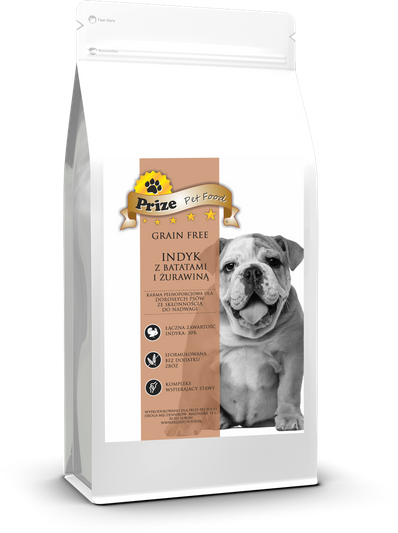 Prize Grain Free Light Indyk z Batatami i Żurawiną 12kg