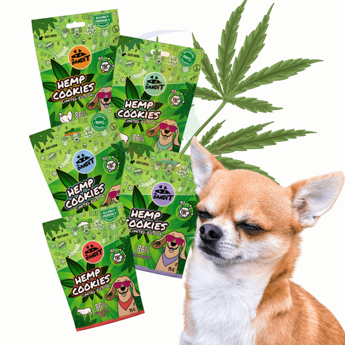 Zestaw Mr. Bandit Hemp Cookies Przysmaki dla Psa z Konopią 5 x 75g