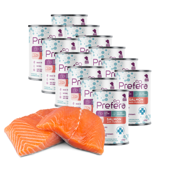 PREFERA Mono Adult Mokra Mokra Karma dla Psów Łosoś z Dynią 12 x 400g