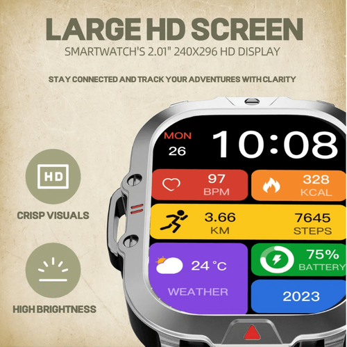 Smartwatch V17 Z Latarką i Prostokątną Kopertą