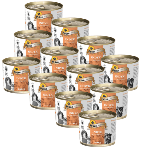 Prize Karma Mokra Dla Psa Indyk z Warzywami 86% Mięsa 12 x 200g