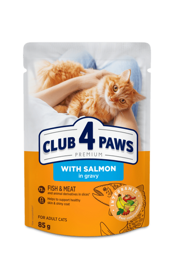 CLUB 4 PAWS Karma Mokra dla Kota ŁOSOŚ W SOSIE 85 g