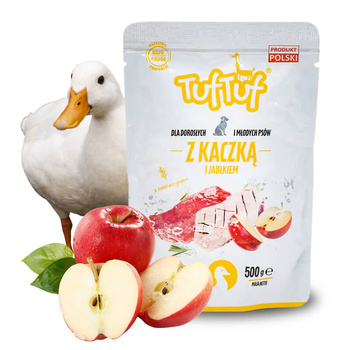 Tuf Tuf Junior/Adult Mokra Karma w Saszetce 500g Kaczka z Jabłkiem