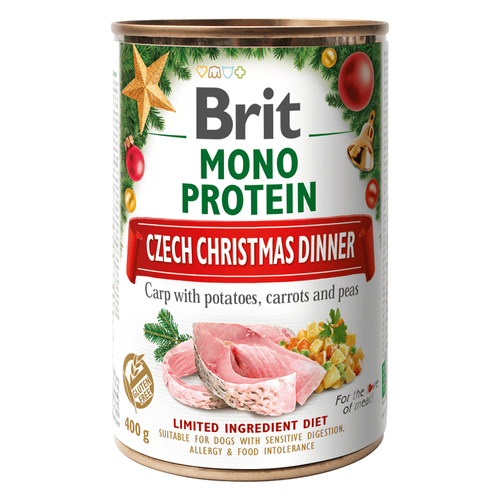 Brit Mono Protein Czech Christmas Dinner Karp z Warzywami 400g