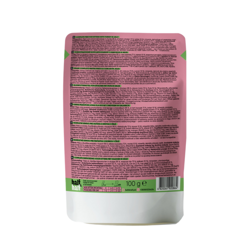 Half & Half – Pełnoporcjowa karma mokra dla kociąt z indykiem w galaretce 100g