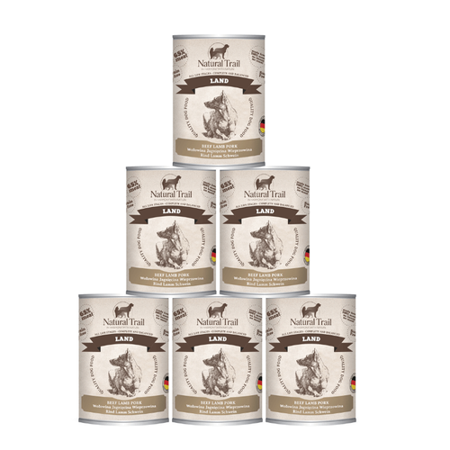 Natural Trail Mokra Karma Multi Proteinowa Wołowina z Jagnięciną i Wieprzowiną 6 x 800g