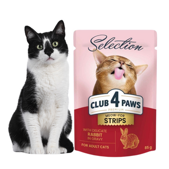 CLUB 4 PAWS Premium Selection Karma Mokra dla Kota Z KRÓLIKIEM W SOSIE 85 g