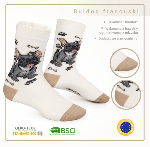 Skarpetki Buldog Francuski Rozm. 35/40 Skarpety