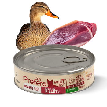 PREFERA Karma Mokra Filet z Kaczki i Kurczaka dla Kota 70g