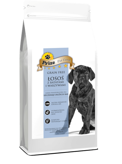Prize Grain Free Puppy/Junior Large z Łososiem, Batatami i Warzywami 6kg