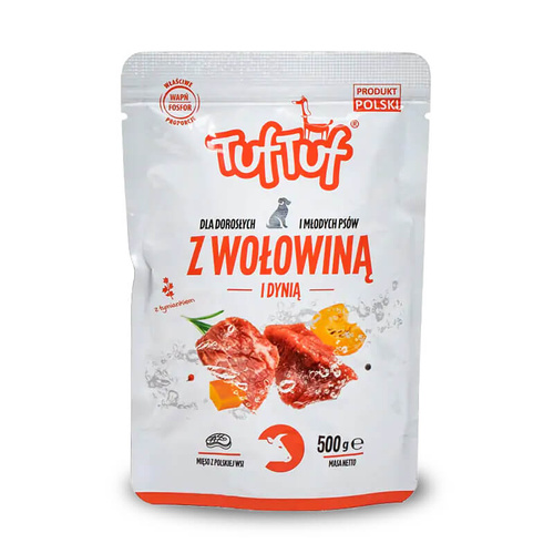 Tuf Tuf Junior/Adult Mokra Karma w Saszetce 500g Wołowina z Dynią