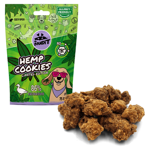 Mr. Bandit Hemp Cookies Duck Przysmaki dla Psa z Konopią 75g