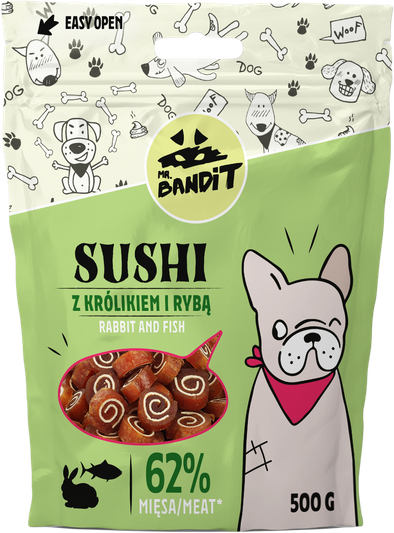 Mr. Bandit Sushi z Królikiem i Rybą 500g