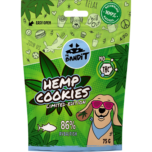 Mr. Bandit Hemp Cookies Fish Przysmaki dla Psa z Konopią 75g