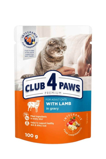 CLUB 4 PAWS Karma Mokra dla Kota JAGNIĘCINA W SOSIE 100 g