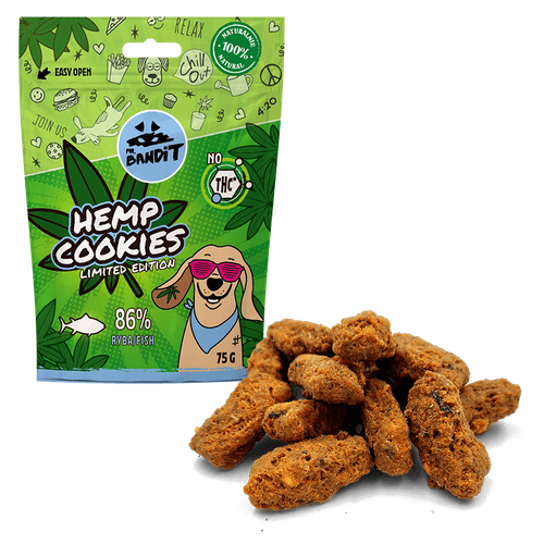 Mr. Bandit Hemp Cookies Fish Przysmaki dla Psa z Konopią 75g