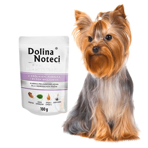 Dolina Noteci Premium Pies Małe Ras Królik z Fasolką i Brązowym Ryżem 100g