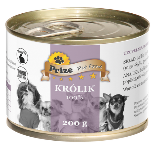 Zestaw z Królika 100% - Paski, Treserki i Karma Mokra Prize Pet Food