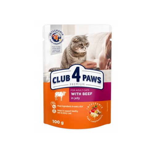 Club 4 Paws Mokra Karma dla Kota Wołowina w Galaretce 100g