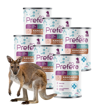 ZESTAW PREFERA Mono Adult Mokra Mokra Karma dla Psów Kangur z Dynią 6 x 400g