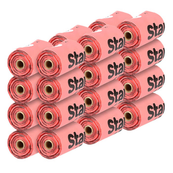 32x Starch Bag Kompostowalne Worki na Odchody 15szt Różowe