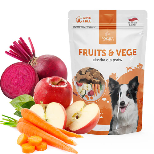 Pokusa Fruits&Vege Ciastka dla Psa Bezzbożowe 70 g