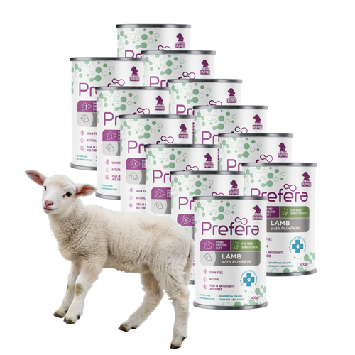 PREFERA Mono Puppy Mokra Karma dla Szczeniąt Jagnięcina z Dynią 12 x 400g