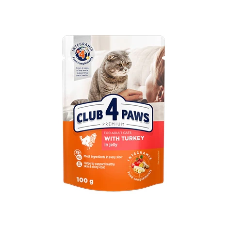 CLUB 4 PAWS Karma Mokra dla Kota INDYK W GALARETCE 100 g