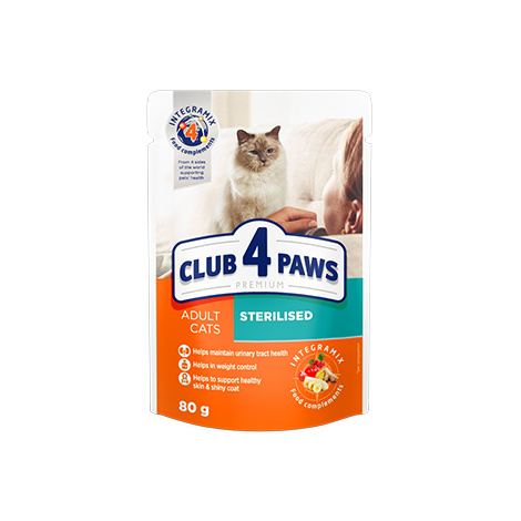 Club 4 Paws Mokra Karma dla Kota Sterilised Kurczak 80g