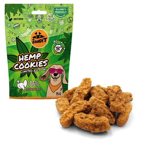 Mr. Bandit Hemp Cookies Turkey Przysmaki dla Psa z Konopią 75g