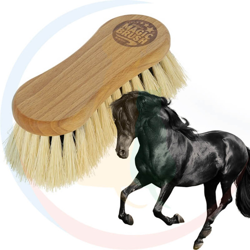 MagicBrush Szczotka dla Konia z Mieszanym Włosiem Drewniana