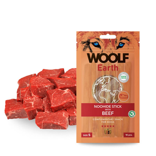   Woolf Earth Noohide Stick z Wołowiną S