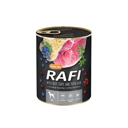 Dolina Noteci Rafi Classic Mokra Karma dla Psa Żołądki Wołowe z Szynką 800g