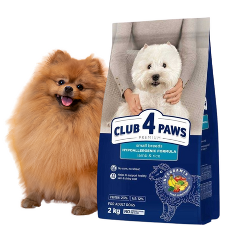 CLUB 4 PAWS Premium Sucha Karma 2kg dla Psów Małych Ras Jagnięcina i ryż
