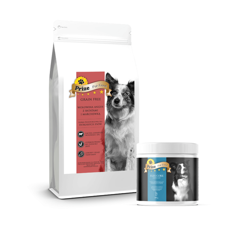 Prize Grain Free Wołowina z Batatami i Marchewką 12kg + Prize Flex Core 300g