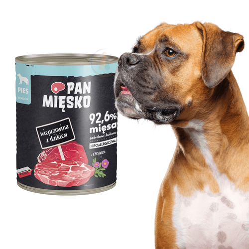 Pan Mięsko Mokra Karma dla Psa Wieprzowina z Dzikiem 800g