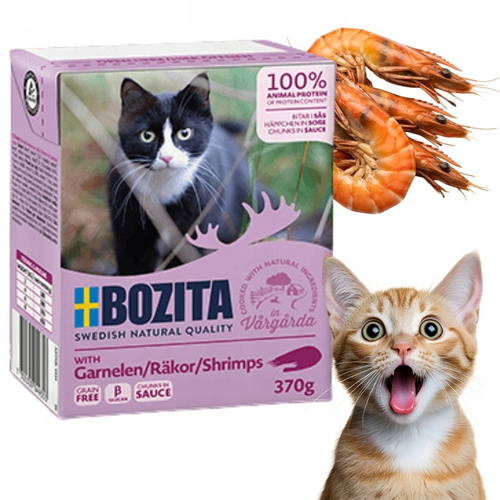 Bozita Mokra Karma dla Kotów z Krewetkami w Sosie 370g