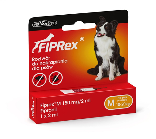 Fiprex Krople Dla Średniego Psa Na Pchły i Kleszcze Pipeta 2 ml M
