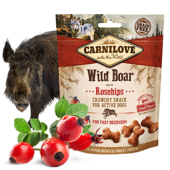 Carnilove Crunchy Snack Bezzbożowa Przekąska Dla Psów Wild Boar With Rosehips 200g