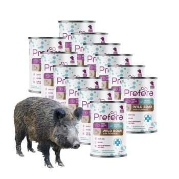 ZESTAW PREFERA Mono Adult Mokra Mokra Karma dla Psów Dzik z Dynią 12 x 400g