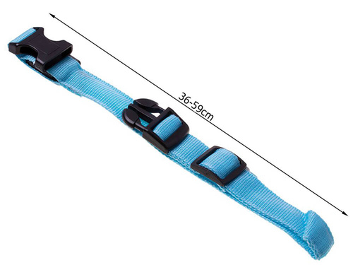 Świecąca Obroża LED Niebieska 36 - 59 cm