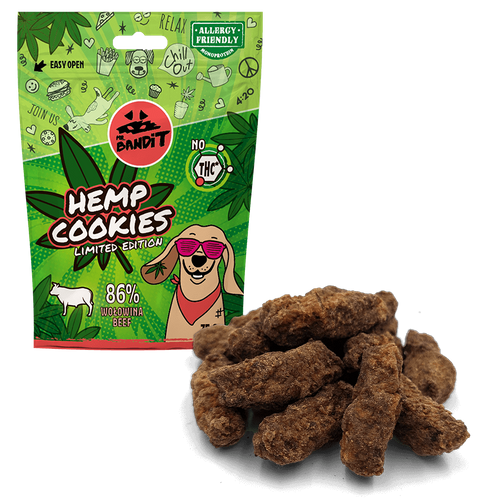Mr. Bandit Hemp Cookies Beef Przysmaki dla Psa z Konopią 75g