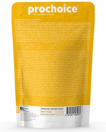 PROCHOICE Mokra Karma dla Kota Kurczak Wątróbka w Galaretce 85g